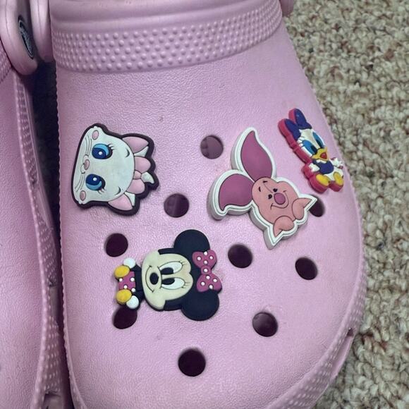 Pink Crocs Women’s Sz 9 Men 7 bedazzled - Picture 3 of 8